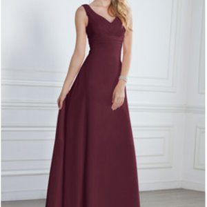 Empire V-neck Floor-Length Chiffon Dress
